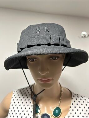 Under Armour Men’s Charcoal Bucket Hat with Chin Cord